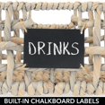 thumbnail image 3 of mDesign Water Hyacinth Open Weave Basket, Chalkboard Label, 6 Pack, Gray Wash, 3 of 8