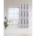 thumbnail image 4 of Grey and Thermal Insulated Blackout Curtains for Bedroom 96 Length Purple Olive Leaf Texture Watercolor Room Darkening Curtain 1 Panel Grommet Window Curtain Drape for Living Room Nursery Room, 4 of 7