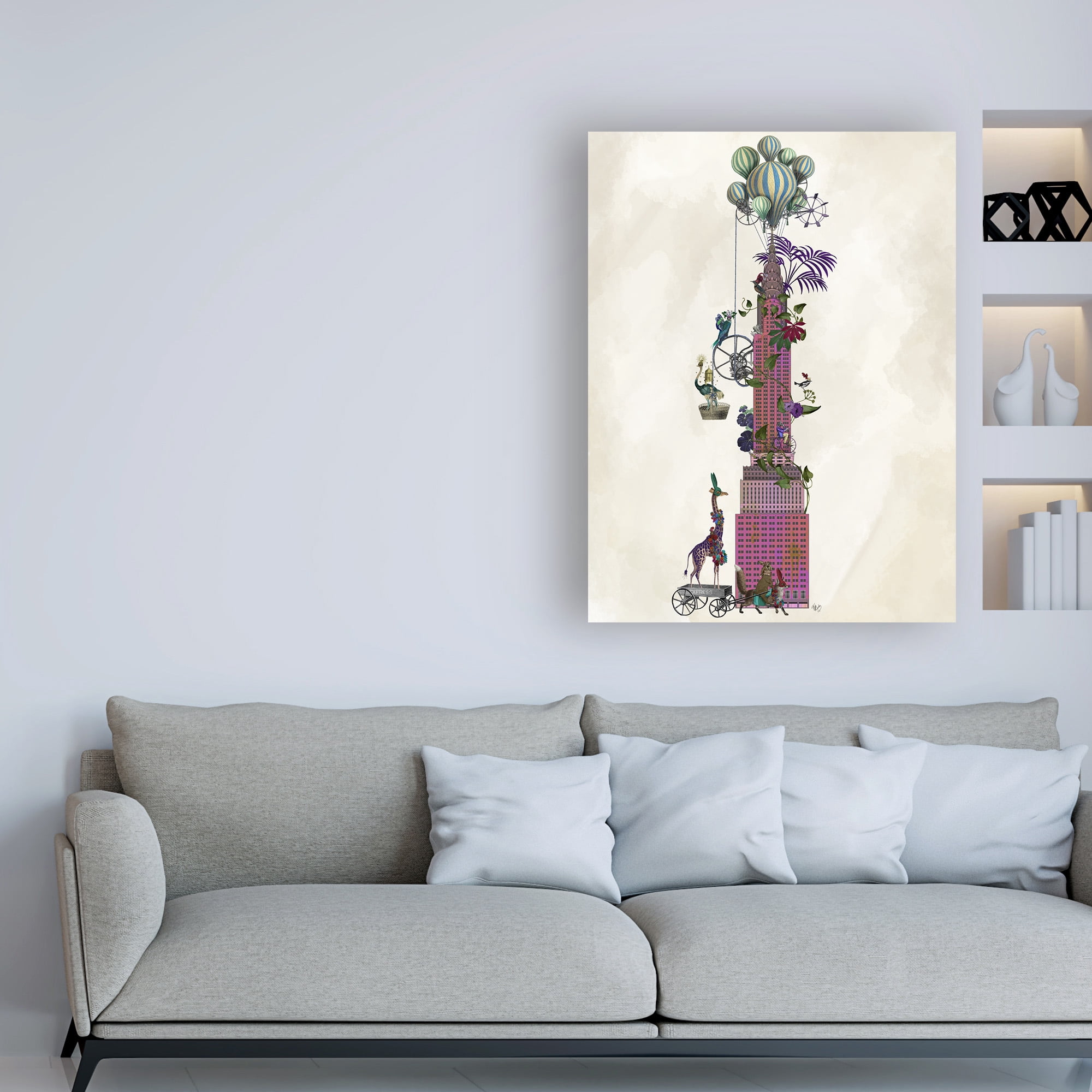 Trademark Fine Art 'Basset Hound Flower Glasses' Canvas Art by Fab Funky