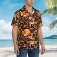 thumbnail image 2 of KLL Men's Hawaiian Shirt Short Sleeve Button Down Beach Shirts-Woodland Creatures Floral, 2 of 5