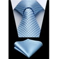 thumbnail image 4 of Boys Ties Kids' Neckties Children's Tie with Pocket Square Set School 49" Neck Tie, Light Blue, 4 of 7