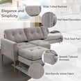 thumbnail image 5 of Harper & Bright Designs Modular Sectional Sofa Set with Ottoman and Chaise, 4-Seat U-Shaped Couch with Gold Legs, Velvet Upholstered Sectional Sofe with for Living Room Apartment, LIGHT GREY, 5 of 19