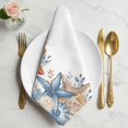 thumbnail image 2 of Orange Blue Starfish Coastal Cloth Napkins, Nautical Beach Eucalyptus Washable and Reusable Dinner Napkins Set of 4, Table Napkin for Kitchen Party Birthday Wedding Hotel Housewarming 20"x20", 2 of 9