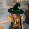 thumbnail image 6 of Deeceymbur Gold Velvet Witch Hat with Hook Design Three Layer Breathable Halloween Party Hat Green Yellow Options 15.3x17.3in, 6 of 6