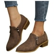 thumbnail image 6 of IUJSOY Ankle Boots for Women Classic Low Stacked Heel Short Boots Two-Sided Zipper Booties, 6 of 6