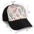 thumbnail image 2 of Yiaed Cute Tennis Racket Print Baseball Cap Dad Hat Polo Style Plain Blank Adjustable Size, 2 of 5