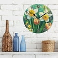 thumbnail image 3 of Ryvnso Daffodils Tulips Flowers Leaves Wall Clock Non Ticking Silent Kitchen Clock Battery Operated Clocks 10 inch, 3 of 7