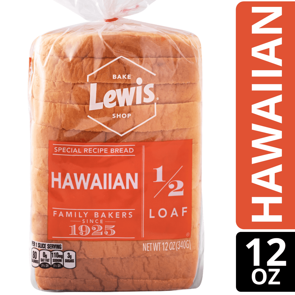 Lewis Bake Shop Half Loaf Hawaiian Special Recipe Bread, 1/2 Loaf, 12