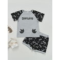thumbnail image 2 of hirigin Little Boys Shorts Set, Round Neck Short Sleeve Dinosaur Printed Tops + Short Pants Two Pieces Outfit, 2 of 9