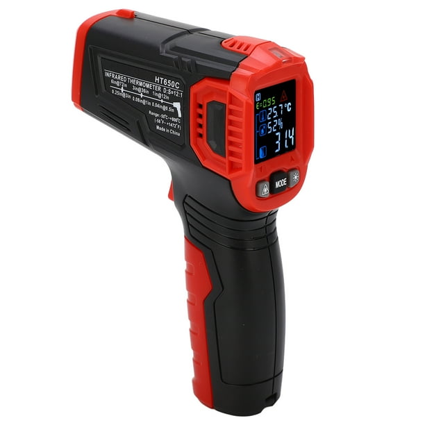 Pistola de temperatura digital, termómetro infrarrojo, luz de sonido, termómetro industrial, pistola de temperatura para cocinar, aspecto llamativo