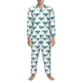 thumbnail image 3 of Lsque Cartoon Shark Pattern Long Sleeve Pajama Set for Men - Soft 2-Piece Sleepwear and Loungewear Set with Pockets, Comfy Nightwear-Medium, 3 of 7