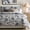 Gray, variant on 100% Cotton Duvet Cover King Size Botanical Floral Bedding Set 3 Pcs Soft & Breathable Cotton Duvet Cover Set with Zipper Closure Leaf Floral Print French Country Comforter Cover Set