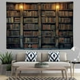 thumbnail image 5 of Vintage Bookshelf Tapestry Wall Hanging, Retro Library Wall Art Bohemian Hippie Tapestries, College Dorm Decor for Bedroom Living Room, 60X40IN, 5 of 5