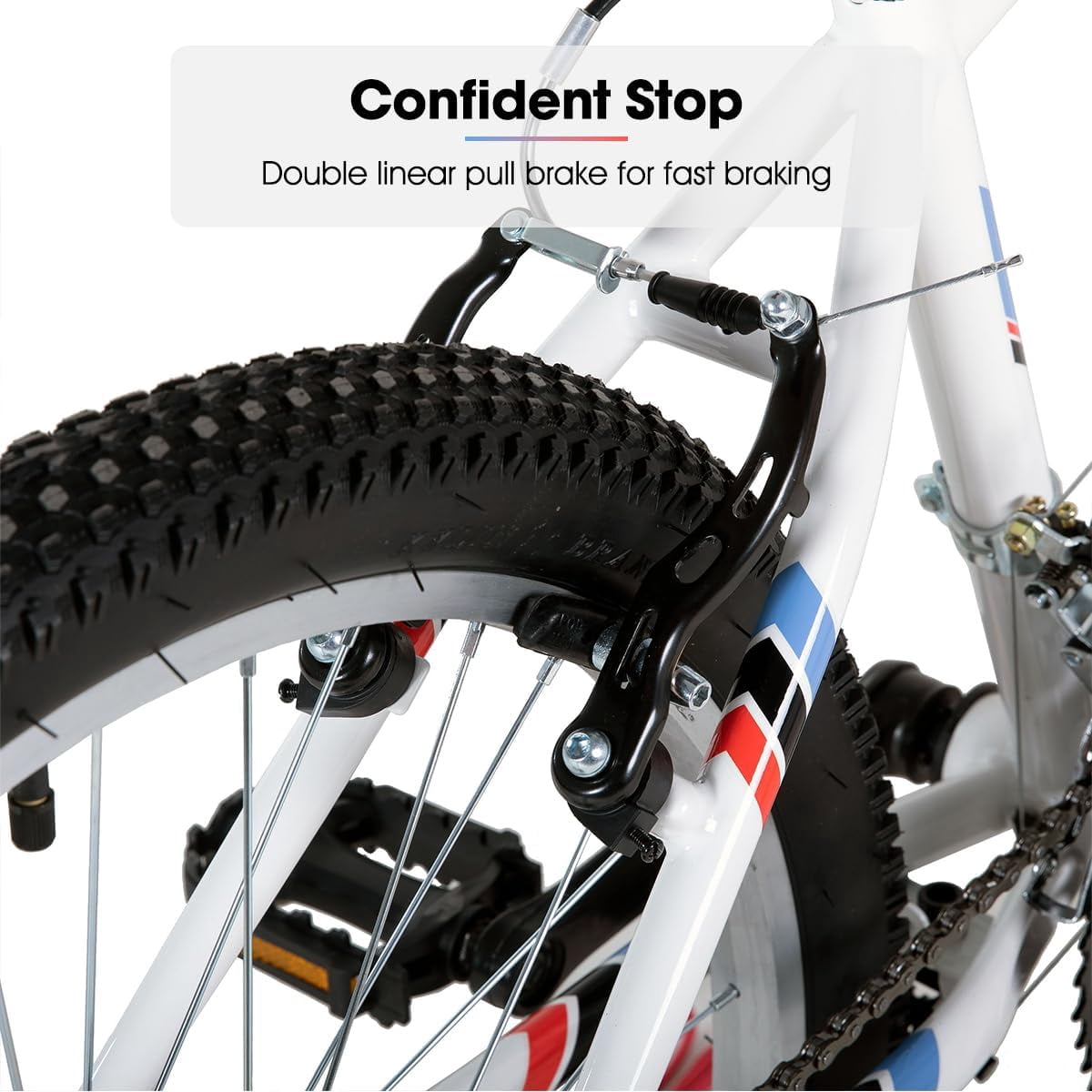 HILAND 24 inch Mountain Bike for Men Women, 18 Speeds High-Carbon Steel Frame, Sport Cycling MTB Bicycle for Adult