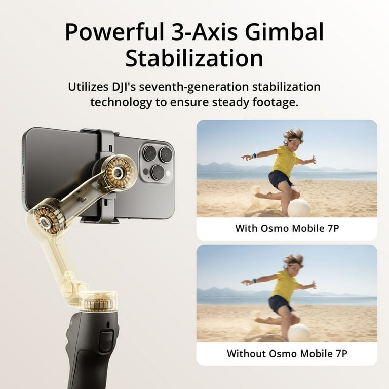 DJI Osmo Mobile 7P Gimbal Stabilizer for iPhone, Android, Native