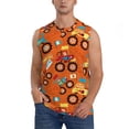 thumbnail image 2 of Lsque Monster Truck,Truck Cartoon Print Men's Cotton Blend Sleeveless Muscle Shirts (S-3XL)- Moisture Wicking, Odor Protection, UPF 30+,Medium, 2 of 8