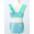 thumbnail image 6 of iiniim Kids Girls 2 Pieces Bikini Swimsuits Ruffled Sleeveless Tank Top with Briefs Set Swimwear 2-16 A Green 6, 6 of 7