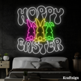 thumbnail image 2 of Craftnamesign Hoppy Easter Neon Sign, Easter Day Decor, Rabbit LED Sign, Rabbit Easter Decor, 2 of 4
