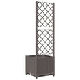 thumbnail image 6 of vidaXL Garden Planter with Trellis Brown 15.7"x15.7"x53.5" PP, 6 of 7
