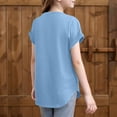 thumbnail image 3 of Abcomgle Girls Tee Shirts 10-12 Crewneck Curve Hem Tshirt Short Sleeve Toddler Girls T-Shirts Summer Soft Cotton Tee Tops Girls,Light Blue,7-8Years, 3 of 5