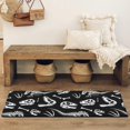 thumbnail image 4 of Black Cartoon Dinosaurs Skulls Skeletons Pattern Bathroom Rugs Mat,Non Slip Microfiber Bathroom Rug,Rubber Backing,Soft Bathroom Mats for Bathroom Floor,Tub and Shower,47x17in(120x43cm), 4 of 5