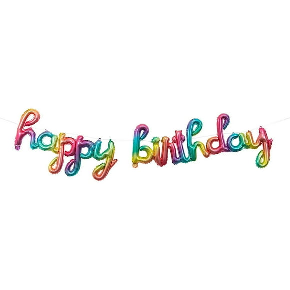 Bln Bnr HBD Rainbow Foil, Balloon Bnr HBD Rainbow