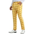 thumbnail image 5 of INSPIRE CHIC Plaid Pants for Men's Color Block Straight Leg Checked Pattern Chino Trousers, 5 of 6