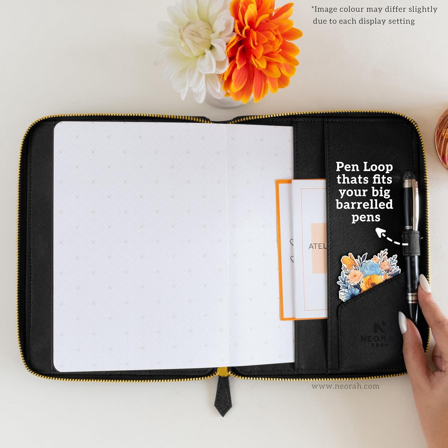 A5 Travel Journal Notebook Organizer with Dot Grid Insert - Vegan Leather Sleeve for Office Diary Planner