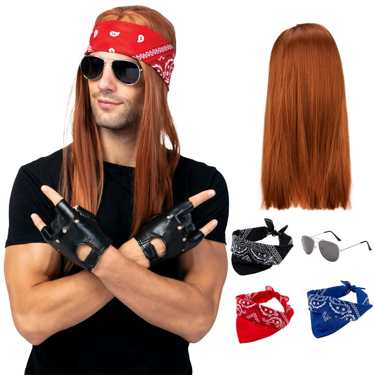 90s Rocker Kit Adult Wig Sunglasses Bandana 90s Rocker Kit Adult Wig Sunglasses Bandana