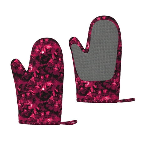 

Lafuoo Burgundy Tie Dye Pattern Silicone Anti-Scalding Gloves Hanging Rope Gloves are Suitable for Kitchen Utensils for Kitchen Baking Cooking Outdoor Barbecue