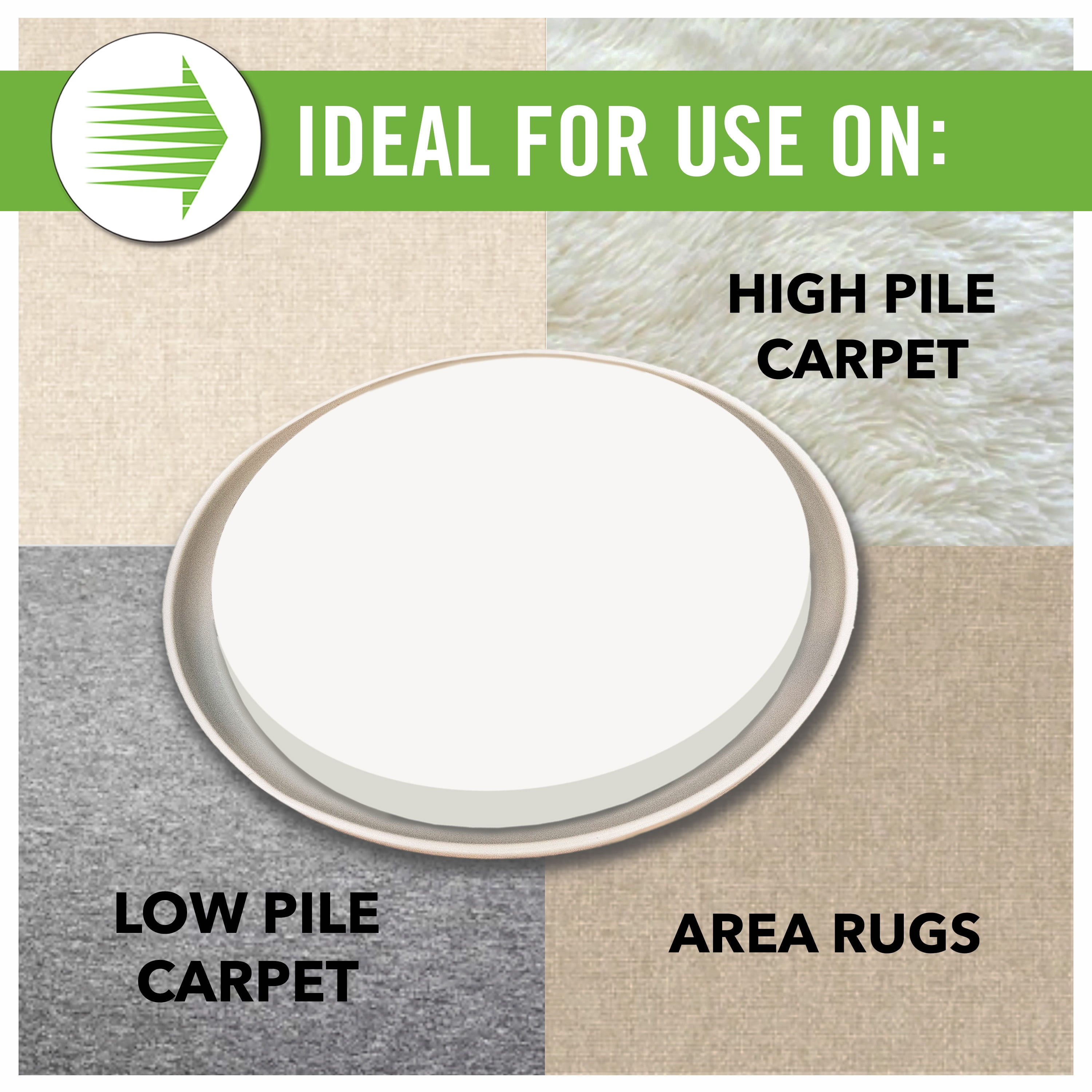 Super Sliders 1¼" Round Furniture Sliders – 16 pack, Self-Stick Pads for Carpeted Surfaces (Beige)