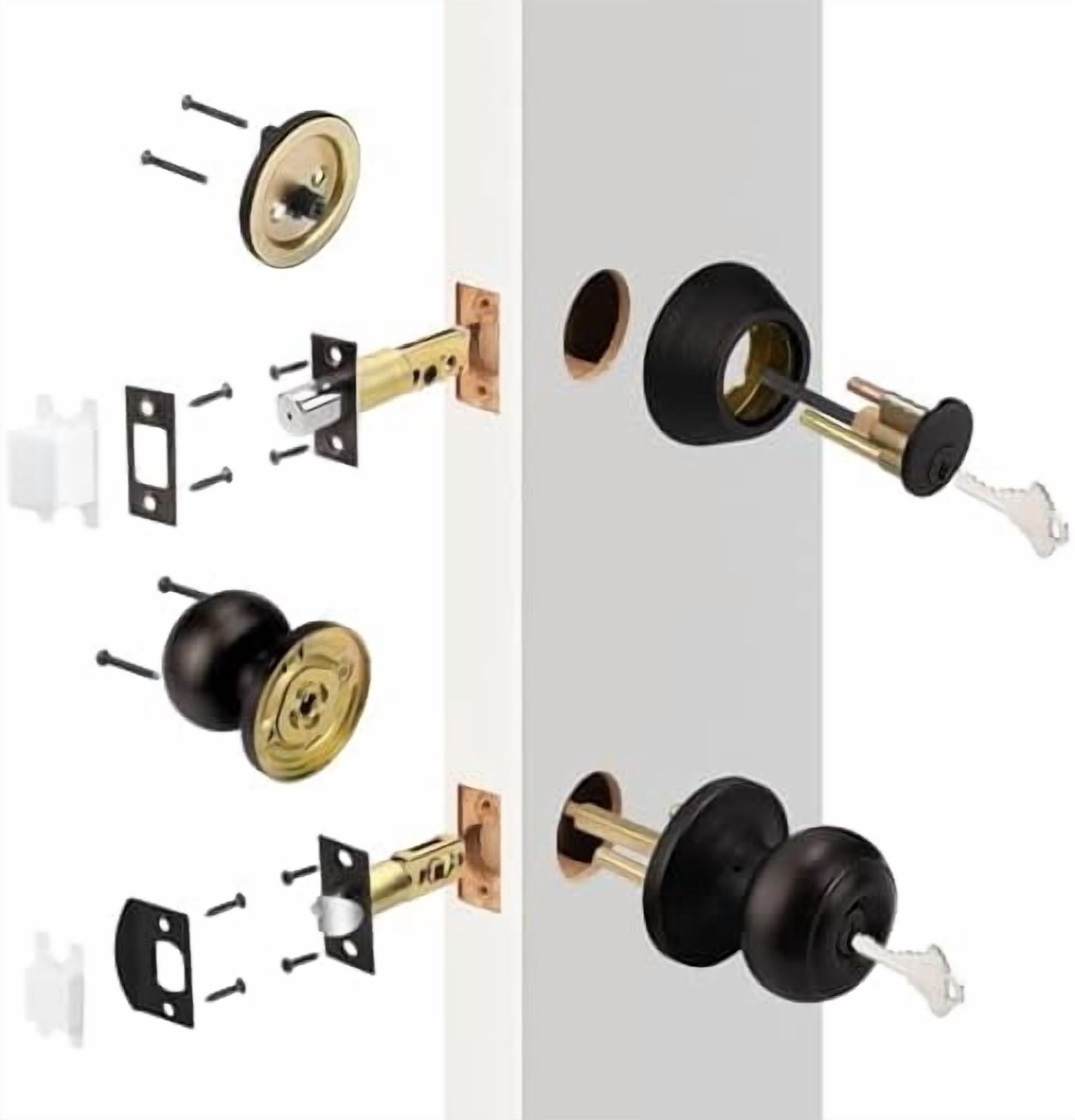 Entry Door Knob Keyed Alike with Single Cylinder Deadbolt Combination, Oil-Rubbed Bronze, 5 Pack