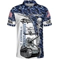 thumbnail image 2 of Lotusprinthandmade Personalized Name Veteran US Veteran Men Polo Shirt (Lightweight) S-5XL Multicolor (2XL), 2 of 7