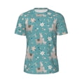 thumbnail image 5 of Wukai Teal Mama Llama Print Men's Short-Sleeved Mesh T-Shirt,Quick-Dry Short Sleeve Workout T-Shirt-Large, 5 of 8