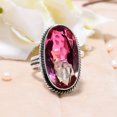 thumbnail image 3 of Bi-Colour Tourmaline 925 Sterling Silver Ring, 25X13 mm Oval Gemstone Ring, Purple & Pink Ring, Christmas Gift, Unique Jewelry Ring, Adjustable Ring V, 3 of 5
