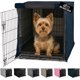 thumbnail image 1 of Grip Heavy Duty Light Reducing Dog Crate Covers, All Sides Open, Privacy Cover Fits 36" Wire Indoor Kennel, Breathable Mesh Windows, Washable Durable Pet Puppy Training Cage Topper, Black, 1 of 2