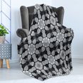 thumbnail image 4 of Black and Grey Soft Flannel Fleece Throw Blanket, Dark Toned Old Fashioned Traditional Motifs, Cozy Plush for Indoor and Outdoor Use, 70" x 90", Taupe Grey, by Ambesonne, 4 of 5