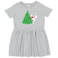 thumbnail image 3 of Inktastic Christmas Bunny, White Bunny, Christmas Tree, Xmas Girls Toddler Dress, 3 of 5