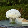 thumbnail image 4 of 16 Heads Silk Rose Flowers in Glass Vase with Faux Water, 4 of 5