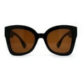 thumbnail image 2 of Womens Thick Plastic Mod Oversize Horn Butterfly Fashion Sunglasses Black Brown, 2 of 4