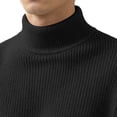 thumbnail image 5 of Chiccall Mens Mock Neck Sweater Long Sleeve Solid Knit Sweater Casual Loose Fit Pullover, 5 of 6