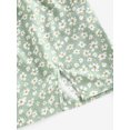 thumbnail image 5 of ZAFUL Women Leisure Daisy Floral Tie Slit Dress Light Green L, 5 of 5