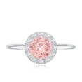 thumbnail image 4 of Rosec Jewels Lab Grown Pink Diamond Designer Engagement Ring - 1 Ct - Fancy Pink Color VVS Clarity - Pink and White Diamond Ring, 14K White Gold, US 3.00, 4 of 8