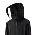 thumbnail image 3 of TOUMENY Summer Hoodies for Men Long Sleeve Loose Solid Zipper Casual Pullover Fashion Lightweight Outdoor Travel Vacation Hooded Shirt Black L, 3 of 4