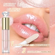 Lip Gloss, Translucent Lip Gloss, Moisturizing Lip Gloss with Fine Shimmering Pearl, Portable Sparkling Lip Gloss for Enhanced Color and Hydration