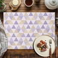 thumbnail image 2 of Placemats Set of 6, Purple Triangle Pattern Geometric Place Mats Modern Abstract Tablemats Washable Placemat Table Decoration for Kitchen Table Dinner Party Home Decor Indoor Outdoor 13x19 Inch, 2 of 9
