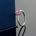 thumbnail image 3 of Gem Stone King 10K White Gold Pink Moissanite Solitaire Engagement Ring for Women (0.90 Cttw, Oval 7X5MM, Gemstone Birthstone, Size 9), 3 of 3