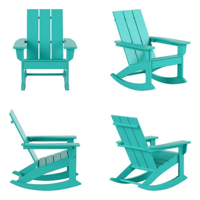 Palms Modern Adirondack Plastic Outdoor Rocking Chairs (Set of 4)
