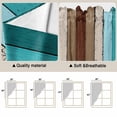thumbnail image 3 of Aqua Teal Kitchen Window Curtains, Swag Curtains Valance for Bedroom Living Room Bathroom, Farmhouse Wood Grain Vintage Brown Striped Rod Pocket Window Treatment Curtain Block Drapes 2 Panels 36"x36", 3 of 9