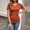 Orange, variant on Ruched Hem Tunic Tops for Women Pleated V Neck Fashion Blouse Slim Fit Short Sleeve Solid Color T-Shirts for Daily Wear